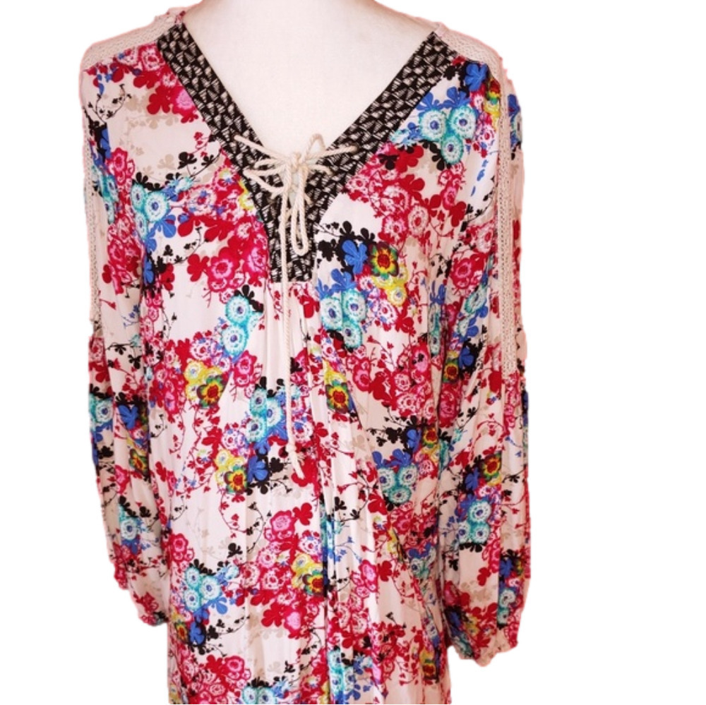 Kori Floral Rayon Dress L